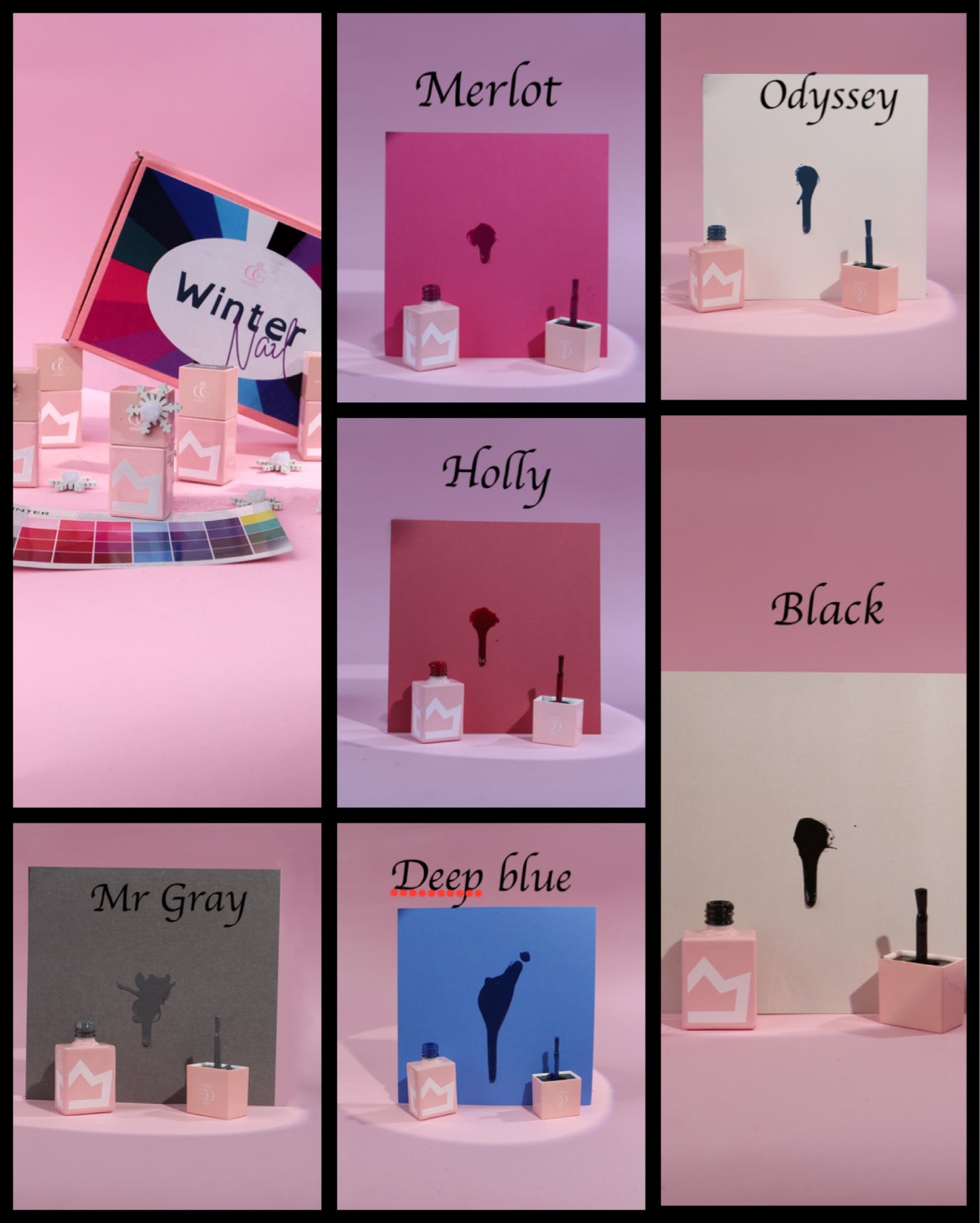 Set 6 gel unghie - palette inverno