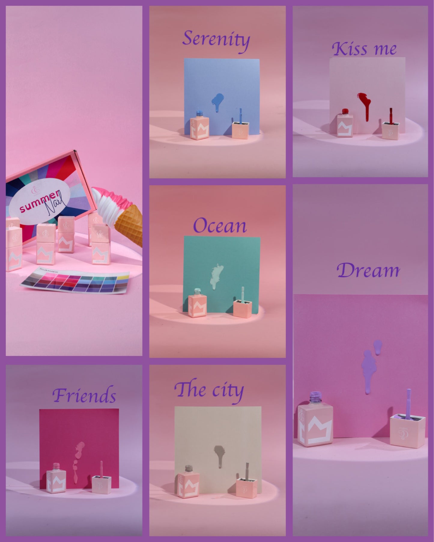 Set 6 gel unghie - palette estate